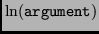 \bgroup\color{Red}$\ln(\tt argument)$\egroup